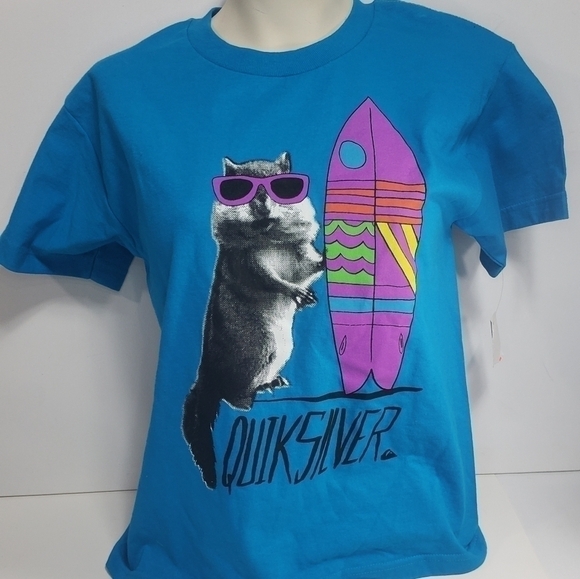 NWT Quiksilver Blue Squirrel T Shirt - Picture 2 of 4